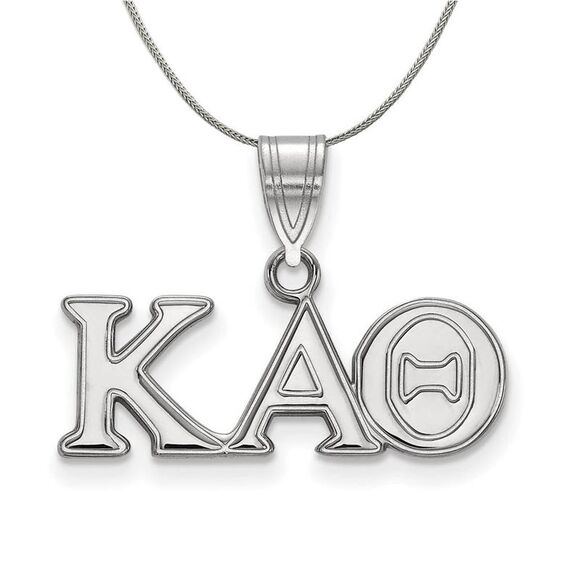 Sterling Silver Kappa Alpha Theta Md Greek Pendant Necklace - 24 Inch - Picture 1 of 8